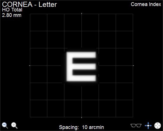 iTrace Cornea Testing - Letter E Display