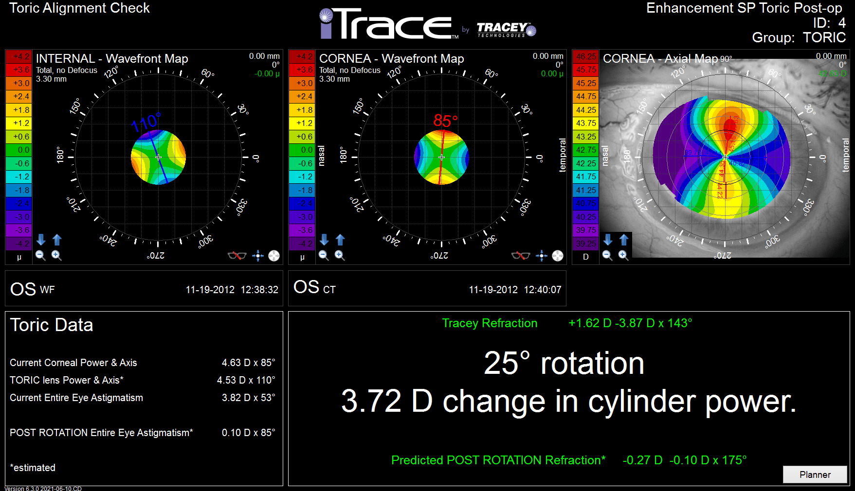 iTrace 5 display in 2012