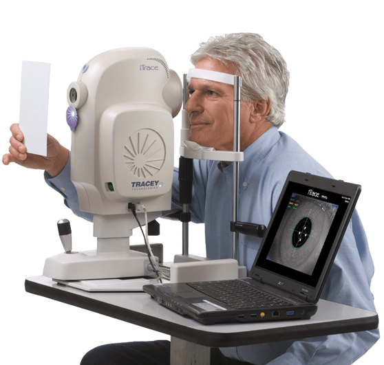 Tracey Technologies iTrace Exam with patient