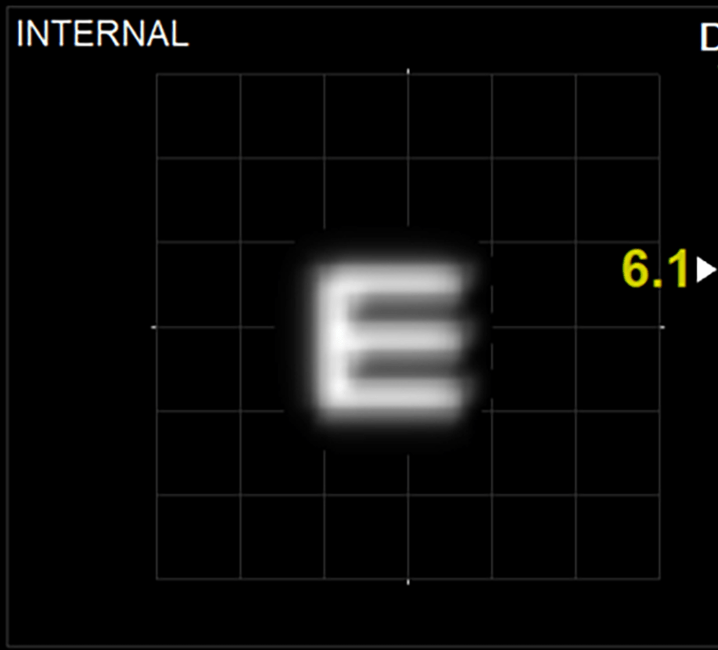 Blurry Letter E Display