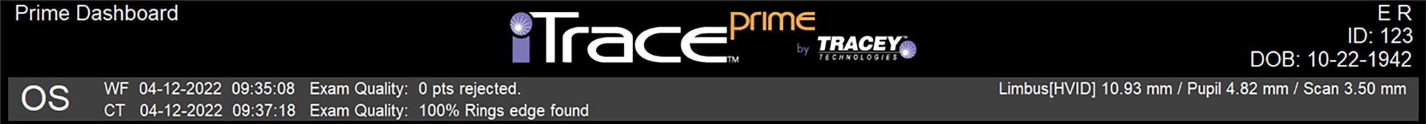 iTrace Prime dashboard display logo